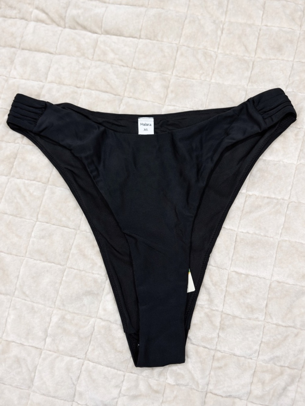 Halara Black High Cut Bikini Bottoms Size XL New With Tags
